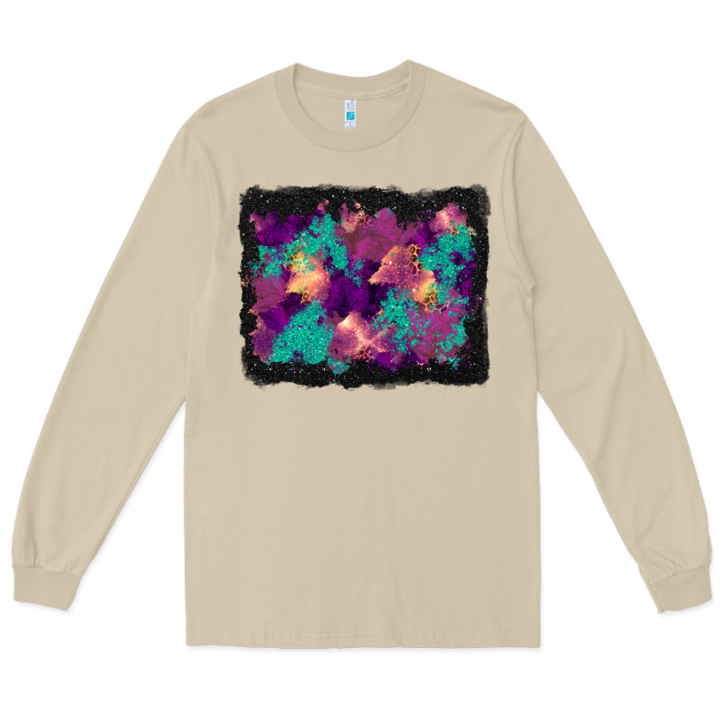 Halloween Trees And Turquoise Glitter Background Long Sleeve Tee by BundleAndBundleShop | Teevron