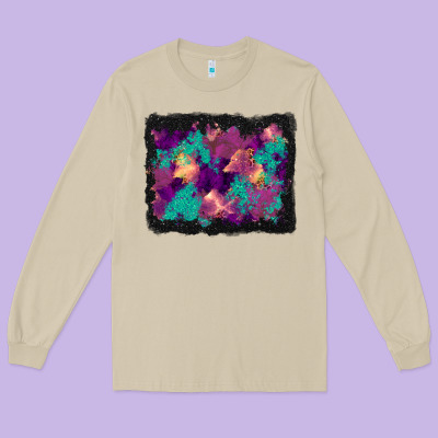 Halloween Trees And Turquoise Glitter Background Long Sleeve Tee Designed By Bundleandbundleshop