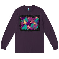 Plum halloween trees and turquoise glitter background Long Sleeve Tee - BundleAndBundleShop