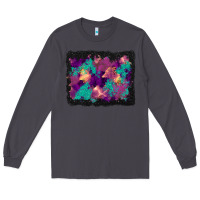 Smoke halloween trees and turquoise glitter background Long Sleeve Tee - BundleAndBundleShop
