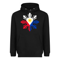 Black philippine flag hoodie pinoy flag filipino shirt pinoy sun Heavyweight Hoodie - linhVisuals
