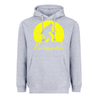 Heather Grey bassquatch bigfoot Heavyweight Hoodie - linhVisuals