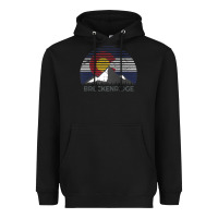 Black breckenridge colorado x co flag mountain peak raglan baseball tee Heavyweight Hoodie - linhVisuals