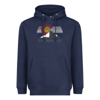 Navy breckenridge colorado x co flag mountain peak raglan baseball tee Heavyweight Hoodie - linhVisuals