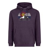 Plum breckenridge colorado x co flag mountain peak raglan baseball tee Heavyweight Hoodie - linhVisuals