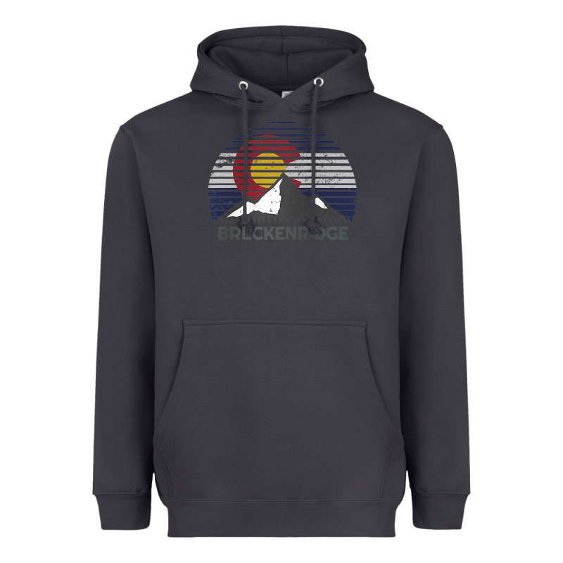 Breckenridge Colorado X Co Flag Mountain Peak Raglan Baseball Tee Heavyweight Hoodie by linhVisuals | Teevron