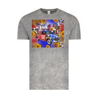 Cloud Rock Fourth Of July Sunflowers Truck Vintage Tee - FaDigitalArtStudio