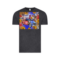 Vintage Black Fourth Of July Sunflowers Truck Vintage Tee - FaDigitalArtStudio