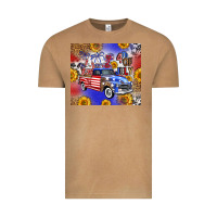 Vintage Camel Fourth Of July Sunflowers Truck Vintage Tee - FaDigitalArtStudio