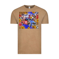 Vintage Coffee Fourth Of July Sunflowers Truck Vintage Tee - FaDigitalArtStudio