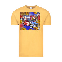 Vintage Mustard Fourth Of July Sunflowers Truck Vintage Tee - FaDigitalArtStudio