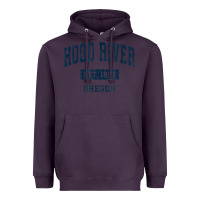 Plum hood river oregon or vintage sports established navy design t shirt Heavyweight Hoodie - linhVisuals
