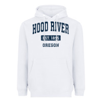 White hood river oregon or vintage sports established navy design t shirt Heavyweight Hoodie - linhVisuals