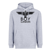 Heather Grey boy london Heavyweight Hoodie - linhVisuals