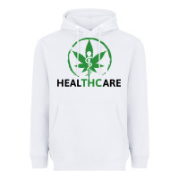 White healthcare thc marijuana cannabis medical Heavyweight Hoodie - linhVisuals