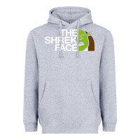 Heather Grey the shrek face Heavyweight Hoodie - linhVisuals