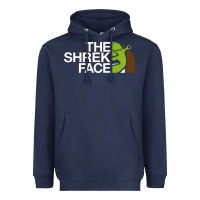 Navy the shrek face Heavyweight Hoodie - linhVisuals
