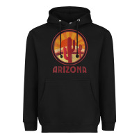 Black arizona cactus sunset scene graphic t shirt Heavyweight Hoodie - linhVisuals