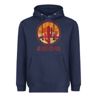 Navy arizona cactus sunset scene graphic t shirt Heavyweight Hoodie - linhVisuals