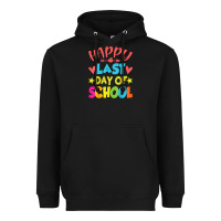 Black happy last day of school teacher boys girls school last day Heavyweight Hoodie - linhVisuals