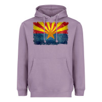 Lavender arizona flag in grungy style raglan baseball tee Heavyweight Hoodie - linhVisuals