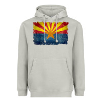 Moon Dust arizona flag in grungy style raglan baseball tee Heavyweight Hoodie - linhVisuals