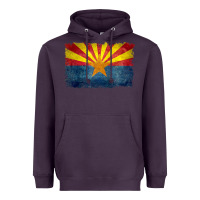 Plum arizona flag in grungy style raglan baseball tee Heavyweight Hoodie - linhVisuals