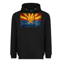 Black arizona flag in grungy style raglan baseball tee Heavyweight Hoodie - linhVisuals