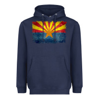 Navy arizona flag in grungy style raglan baseball tee Heavyweight Hoodie - linhVisuals