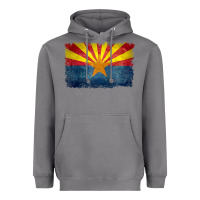 Storm arizona flag in grungy style raglan baseball tee Heavyweight Hoodie - linhVisuals