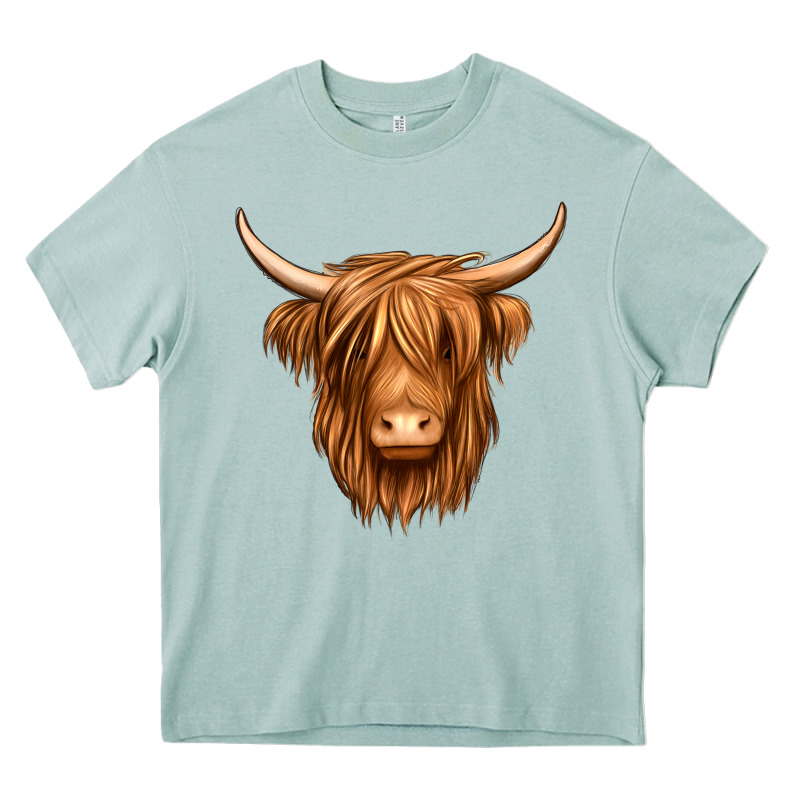 Long Haired Cow Heavy Core Tee by Jasminsmagicworld | Teevron
