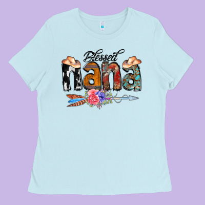Blessed Nana Ladies Tee Designed By Cowcowdesign