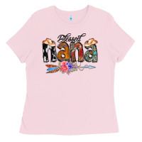 Bubblegum Pink Blessed Nana Ladies Tee - CowCowDesign