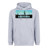 Heather Grey arizona shirt   saguaro cactus desert landscape t shirt Heavyweight Hoodie - linhVisuals