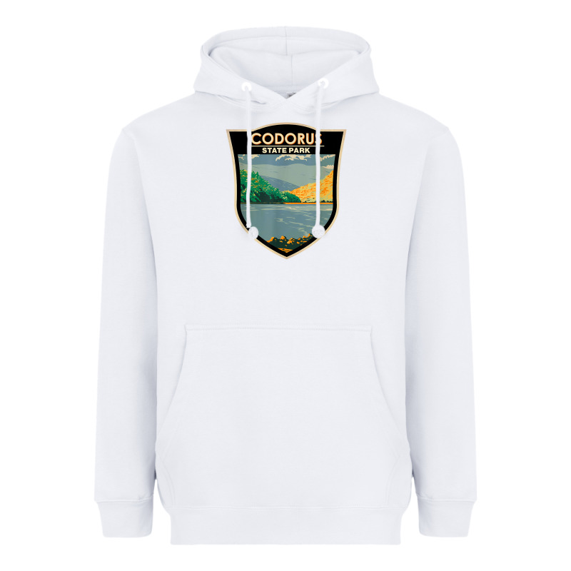 Codorus State Park Pennsylvania Badge Vintage Heavyweight Hoodie by linhVisuals | Teevron
