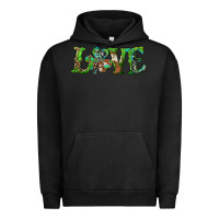Pigment Black love with shamrock Urban Hoodie - RanaPortraitStore