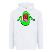 White slimer ghost anime Heavyweight Hoodie - linhVisuals