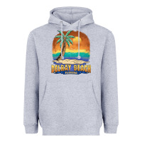 Heather Grey delray beach florida  vintage distressed souvenir long sleeve t shirt Heavyweight Hoodie - linhVisuals