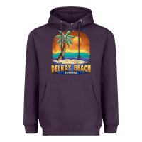 Plum delray beach florida  vintage distressed souvenir long sleeve t shirt Heavyweight Hoodie - linhVisuals