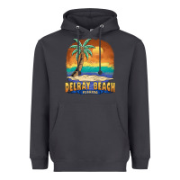 Delray Beach Florida  Vintage Distressed Souvenir Long Sleeve T Shirt Heavyweight Hoodie | Teevron