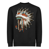 Black indian headress Heavyweight Sweatshirt - AdoDesignShop