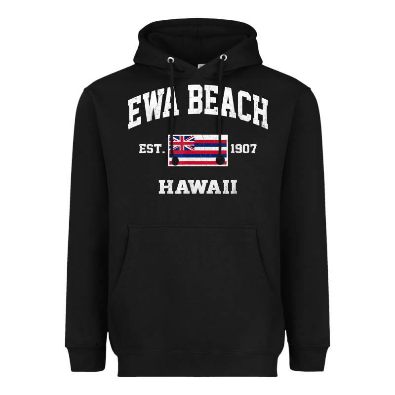 Ewa Beach Hawaii Hi Vintage State Athletic Style T Shirt Heavyweight Hoodie by linhVisuals | Teevron