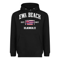 Black ewa beach hawaii hi vintage state athletic style t shirt Heavyweight Hoodie - linhVisuals