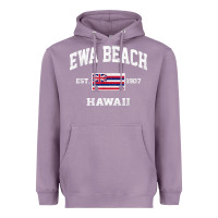 Lavender ewa beach hawaii hi vintage state athletic style t shirt Heavyweight Hoodie - linhVisuals