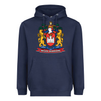 Navy wigan warriors Heavyweight Hoodie - linhVisuals