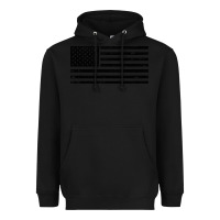 Black black american flag distressed effect minimalist premium Heavyweight Hoodie - linhVisuals