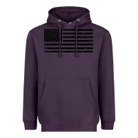 Plum black american flag distressed effect minimalist premium Heavyweight Hoodie - linhVisuals