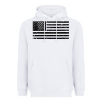 White black american flag distressed effect minimalist premium Heavyweight Hoodie - linhVisuals