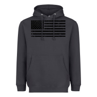 Smoke black american flag distressed effect minimalist premium Heavyweight Hoodie - linhVisuals