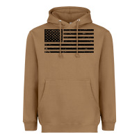 Toasted Coconut black american flag distressed effect minimalist premium Heavyweight Hoodie - linhVisuals
